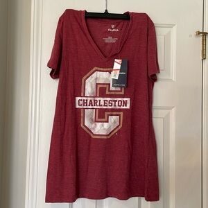 College of Charleston SPORTY V NECK TEE SIZE Medium NWT